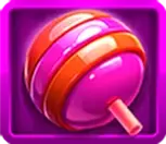 Purple swirl candy symbol